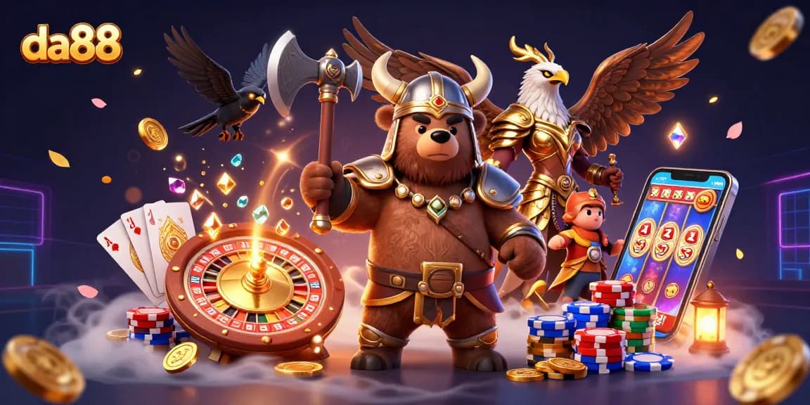 Spin winning reels and collect treasures with da88 in an epic 3D casino adventure.