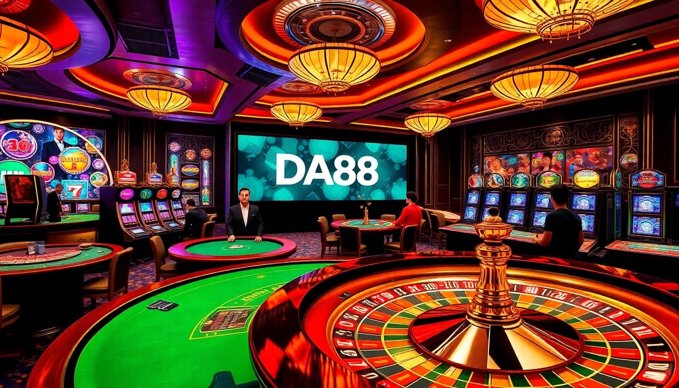 Experience the thrill at DA88 casino with engaging poker gameplay and luxurious gaming atmosphere.