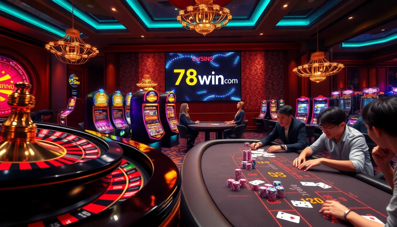 Experience the excitement of gambling at 78win Com with vibrant casino tables and engaging games.