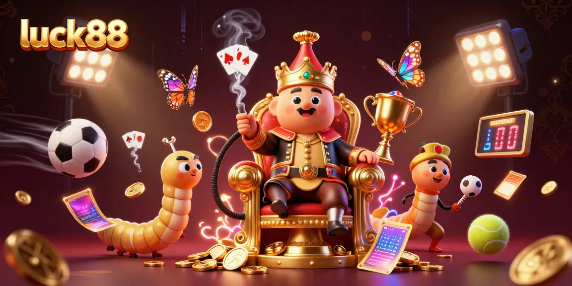 Win big with luck88 in an exhilarating 3D scene showcasing vibrant gambling action.