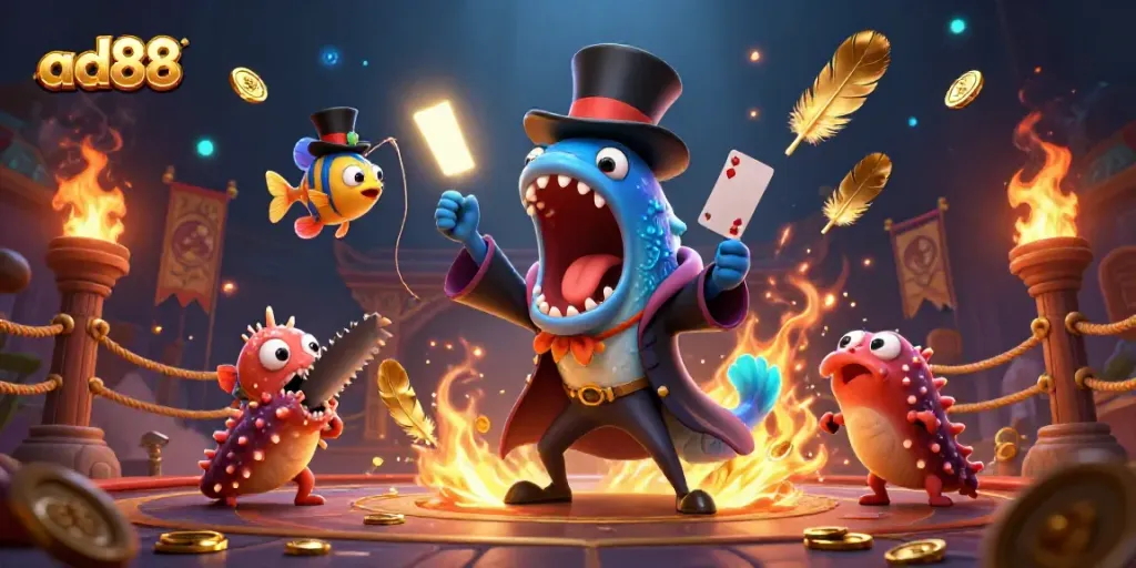 Engage in thrilling card tricks with the enchanting ad88 deep-sea casino experience featuring unique sea creatures.