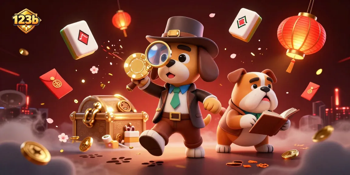 Engage with 123b in a colorful casino scene with a detective exploring clues, enhancing your gaming experience.