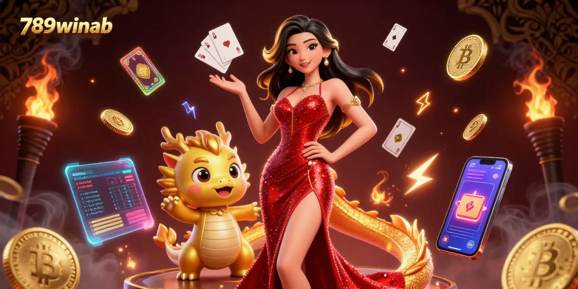 Engage in thrilling gameplay with 789winab featuring 3D casino elements and a stunning Asian woman
