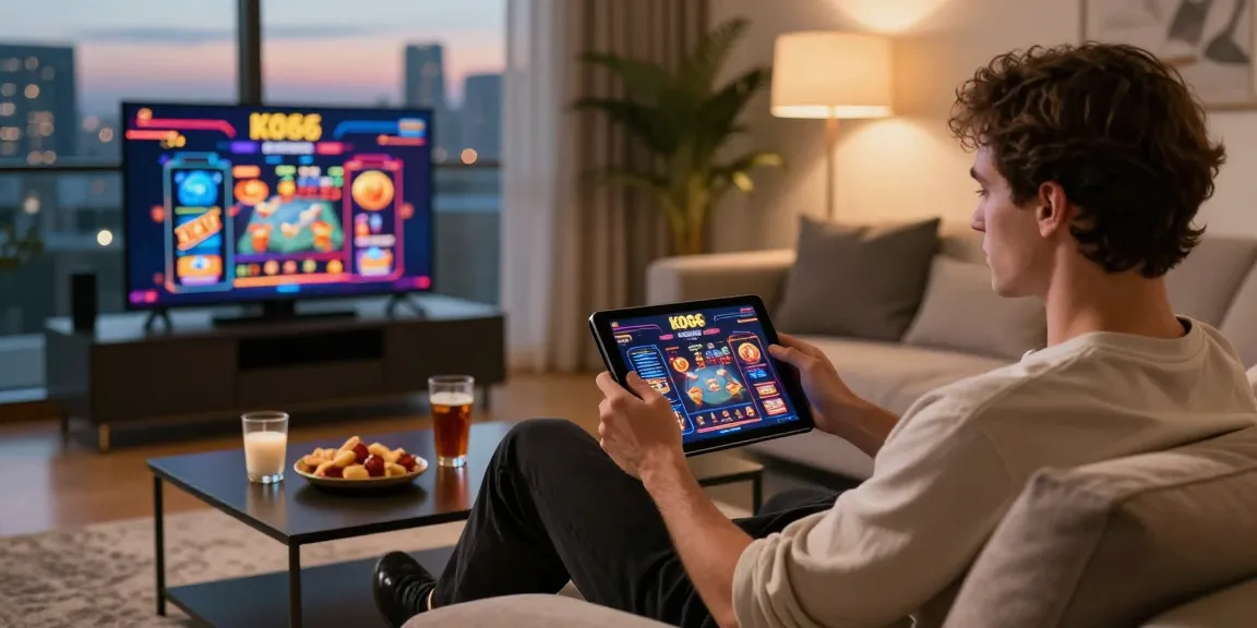 Enjoying KO66's online gaming experience in a luxurious living room.