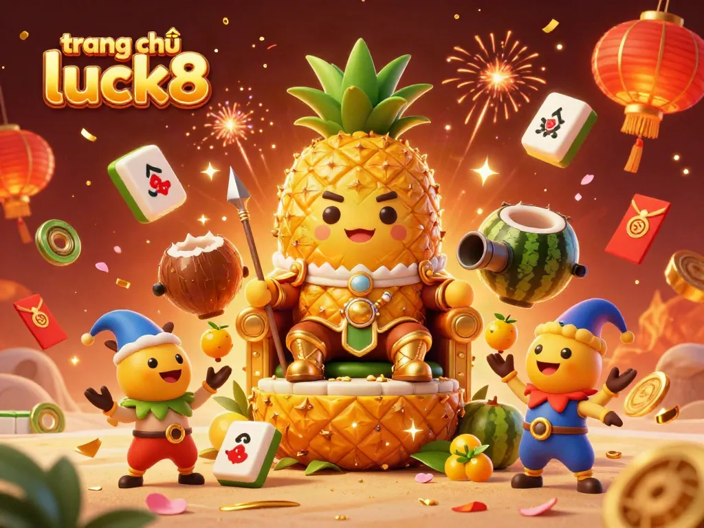 Experience the vibrant casino atmosphere on trang chủ luck8 with cartoon characters celebrating with golden coins and festive decor.