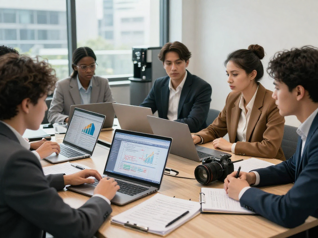 Företagslån offertförfrågan med professionellt team som diskuterar finansieringsalternativ i modern kontorsmiljö.