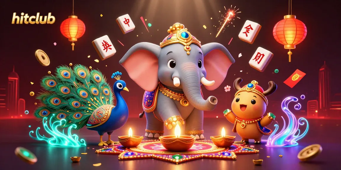 Enhance your gaming experience with hitclub's vibrant 3D casino illustration showcasing unique characters and elements.