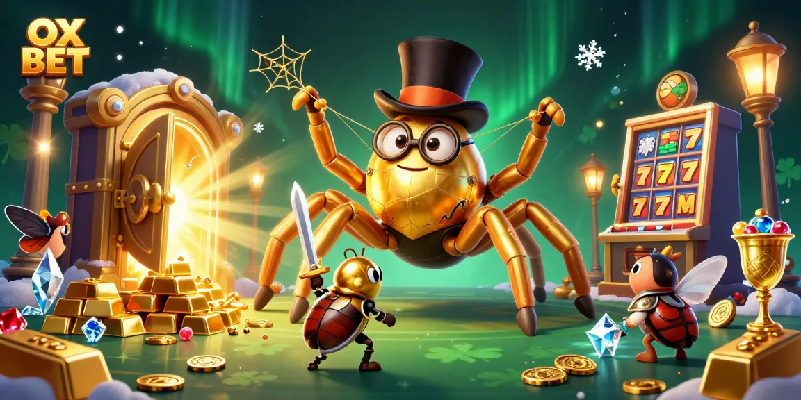 Experience the thrill of OX BET with vibrant casino elements and playful characters in action.