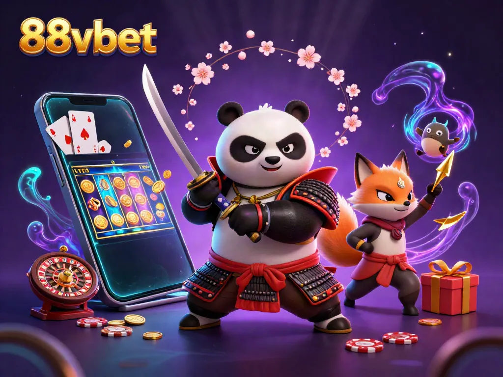 Experience the thrilling world of 88vbet with vibrant characters and dynamic casino elements.