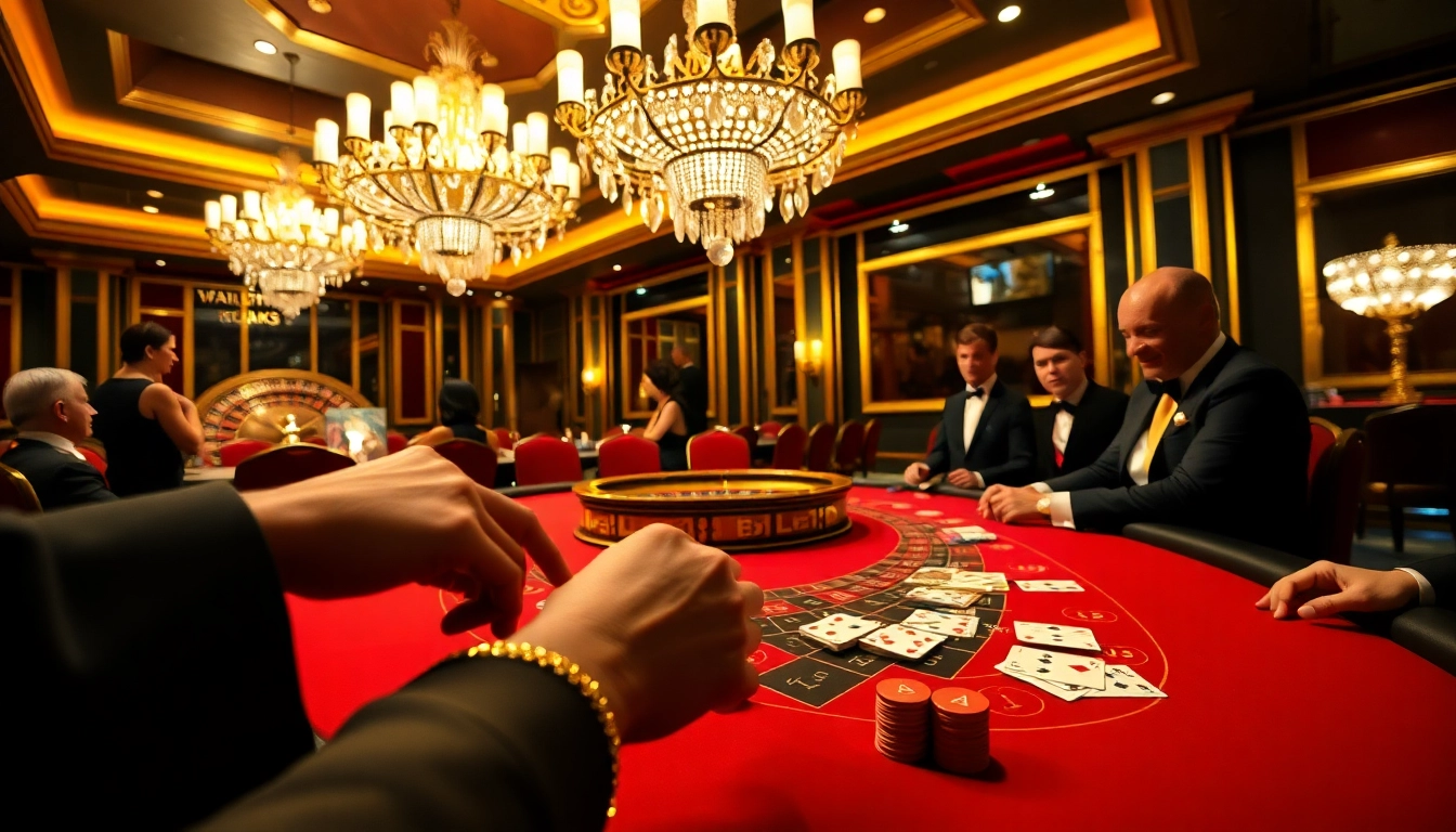 Luck8 casino scene showcasing thrilling card games and vibrant players in action.