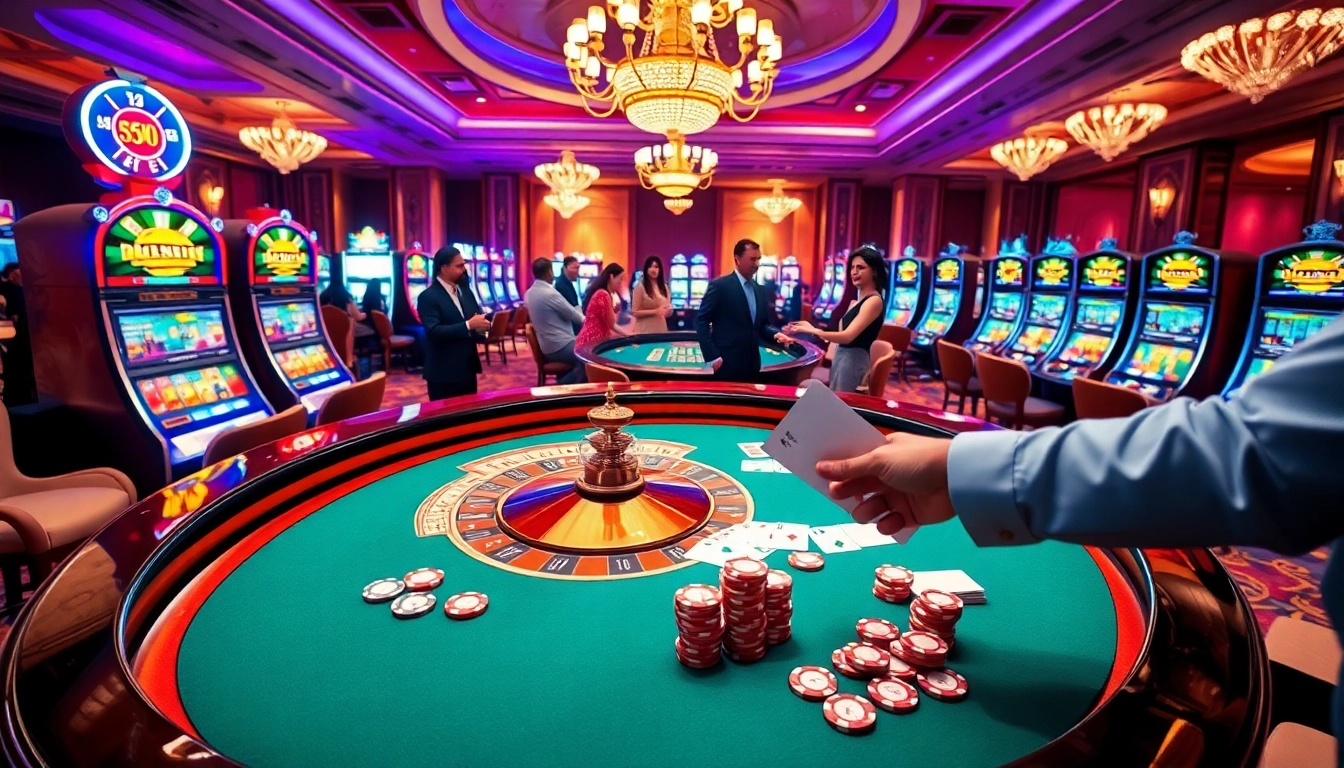 Excited players enjoying gambling at the luxurious casino environment of https://tip88.living/.